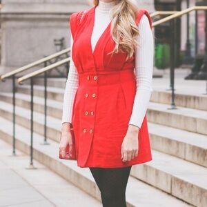 Free people mini dress bright red/orange size xsmall